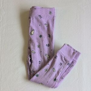 joe fresh bunny floral pointelle knit pajamas bottoms pants purple 2T girls